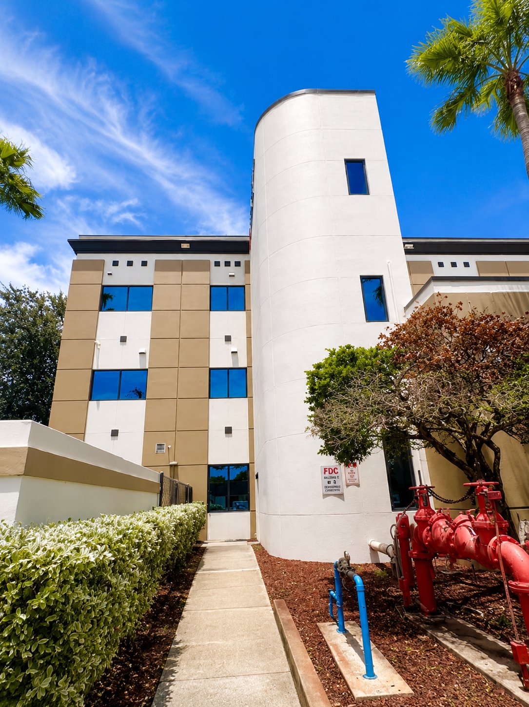 Premium exterior painting - building tower finish