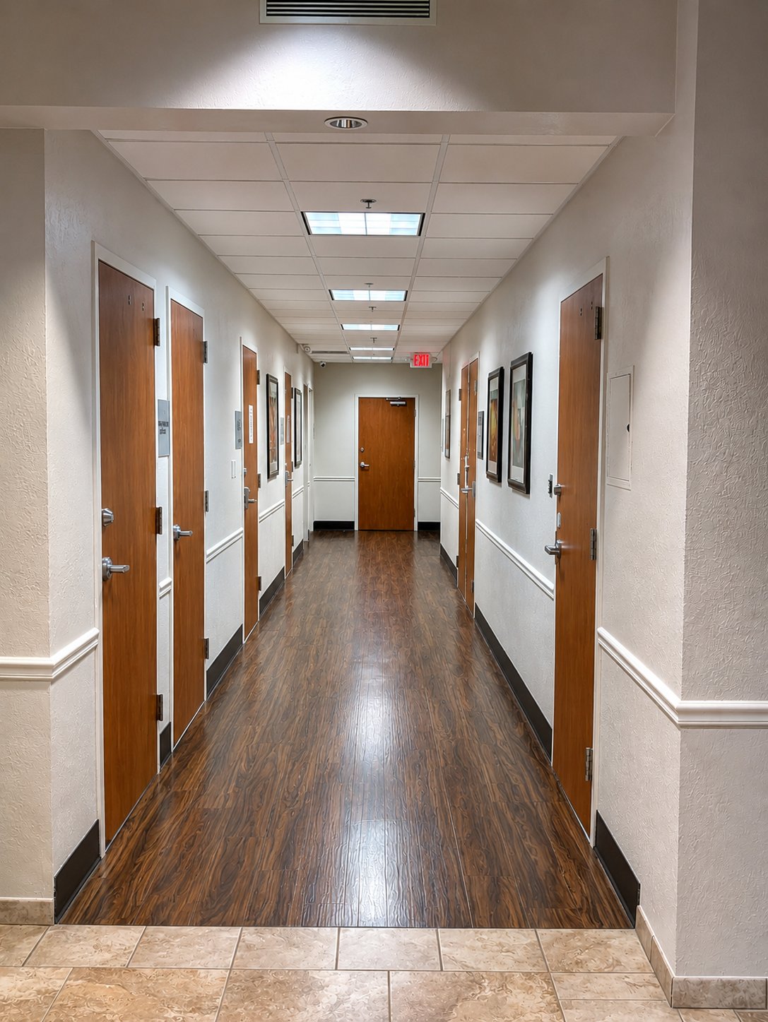 Premium interior painting - hallway finish detail
